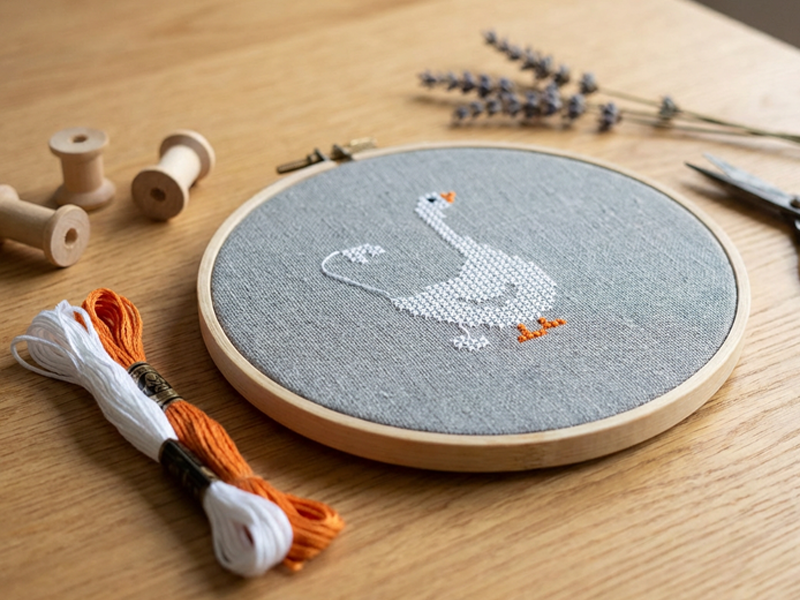 Gans Gänse Liebe - Kreuzstich Stickdatei